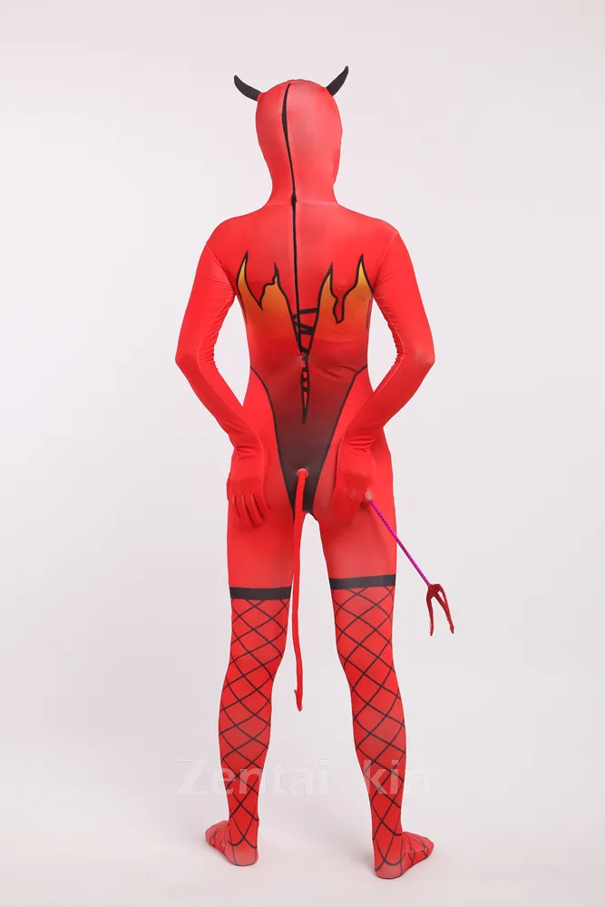 Christmas Red Elf Full Body Second Skin Costume Spandex Skinsuit Holiday Unisex Cosplay Zentai Suit