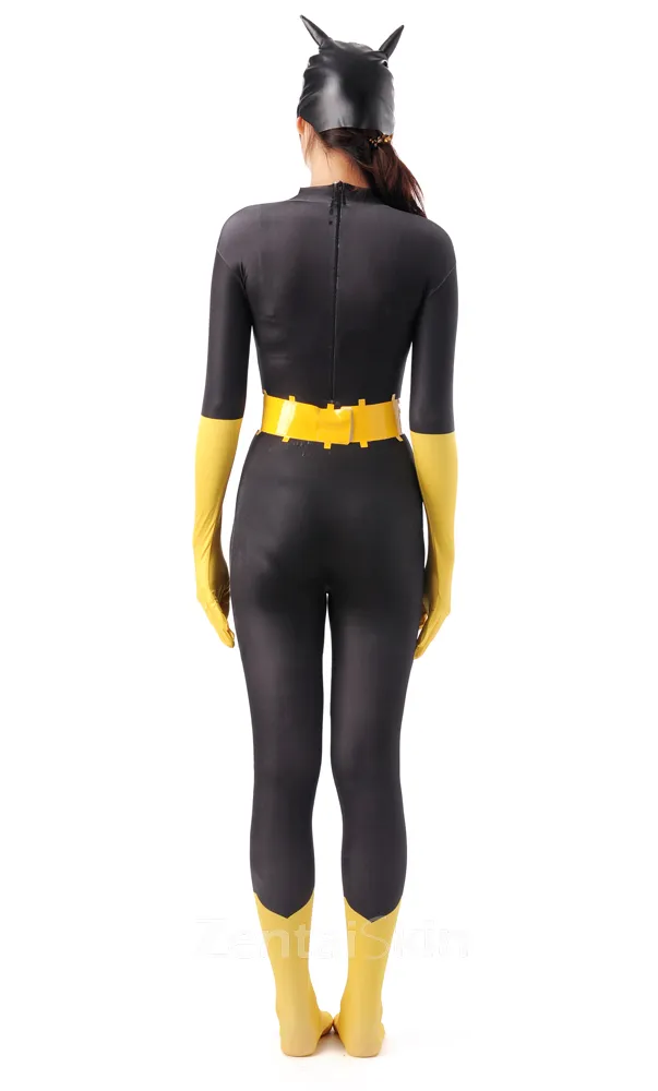 Black and Yellow Bat Halloween Full Body Morph Costume Spandex Skinsuit Holiday Unisex Lycra Second Skin Zentai Suit