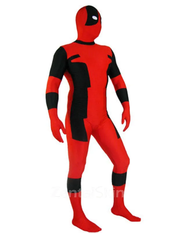 Second Skin Classic Dealpool Spandex Skinsuit Deadpool Zentai Suit