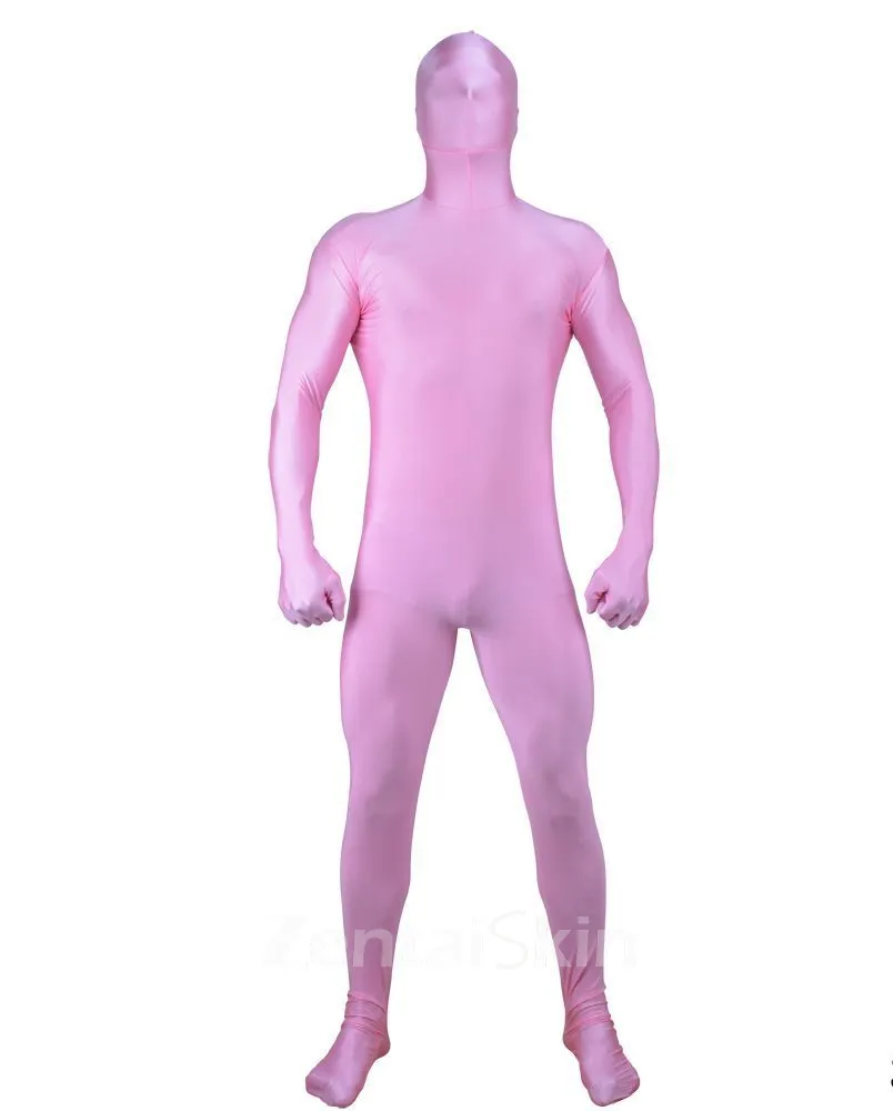 Pink Second Skin Clothing Full Body Tights Lycra Spandex One-piece Catsuits Zentai Unitard