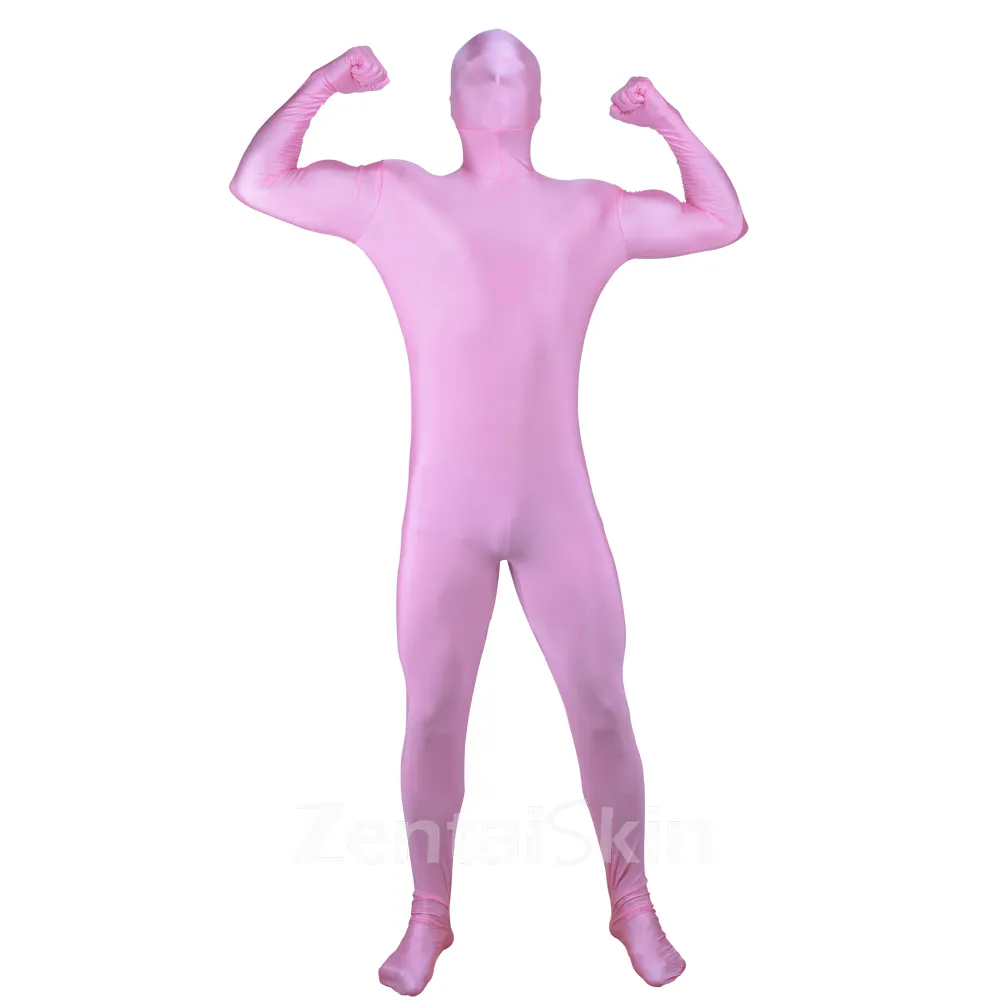 Pink Second Skin Clothing Full Body Tights Lycra Spandex One-piece Catsuits Zentai Unitard