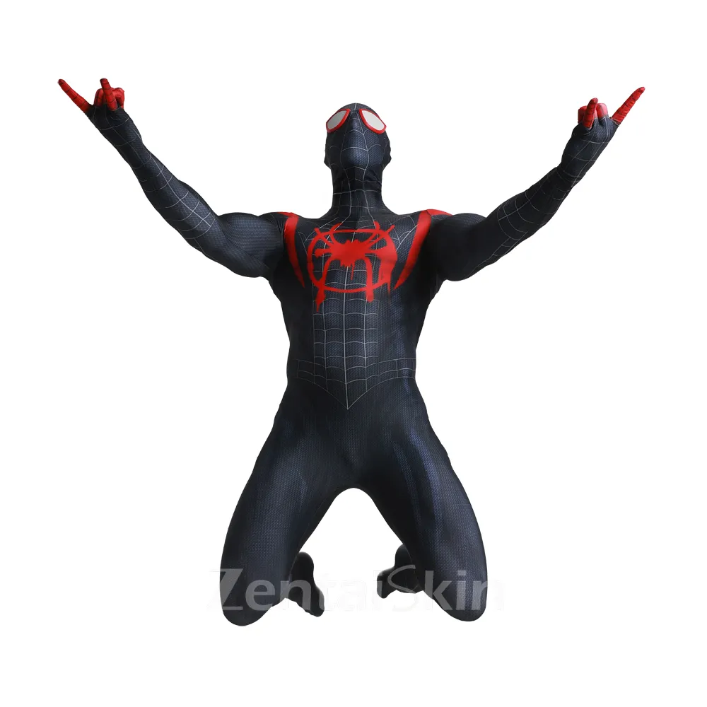 Spiderman Parallel Universe Little Black Spider Print Full Body Tights Zentai Catsuit Zentai Skinsuit Second Skin Clothing