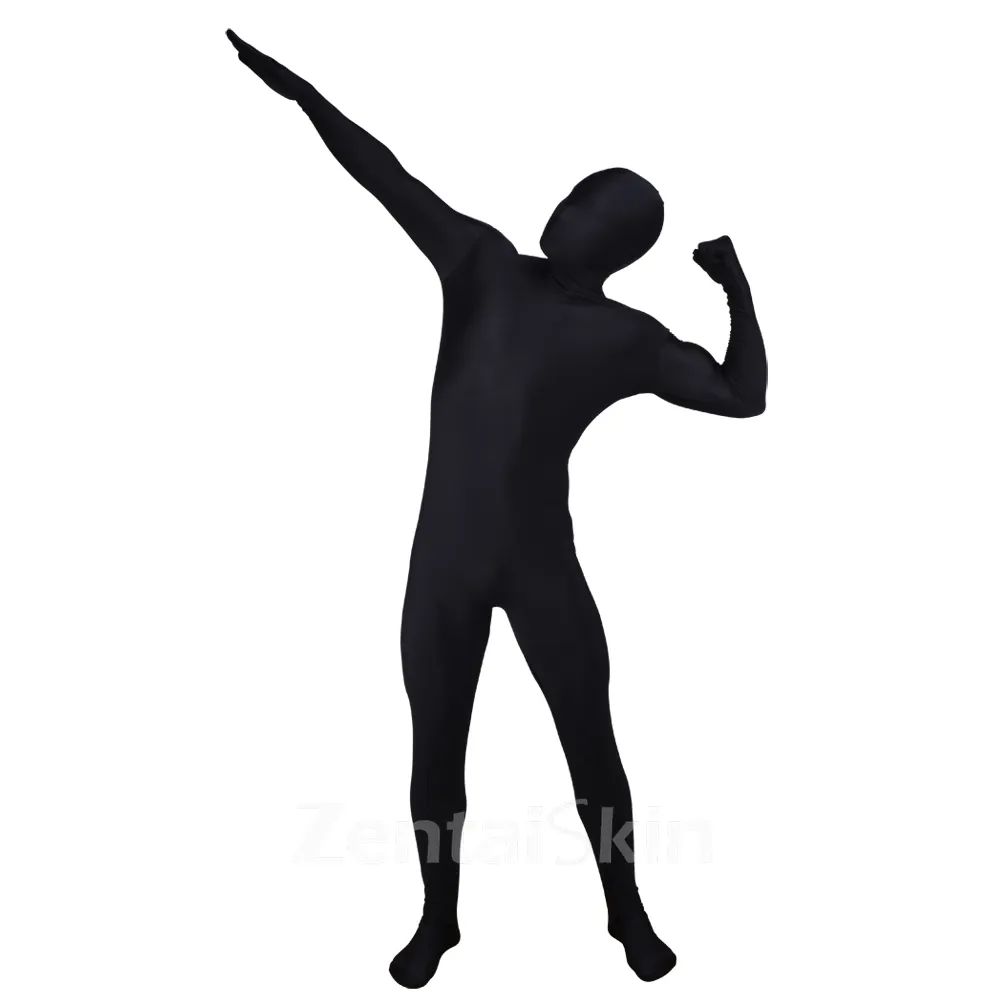 Black Lycra Zentai Full Body Second-skin Tights Elastane Cosplay Zentai Suit