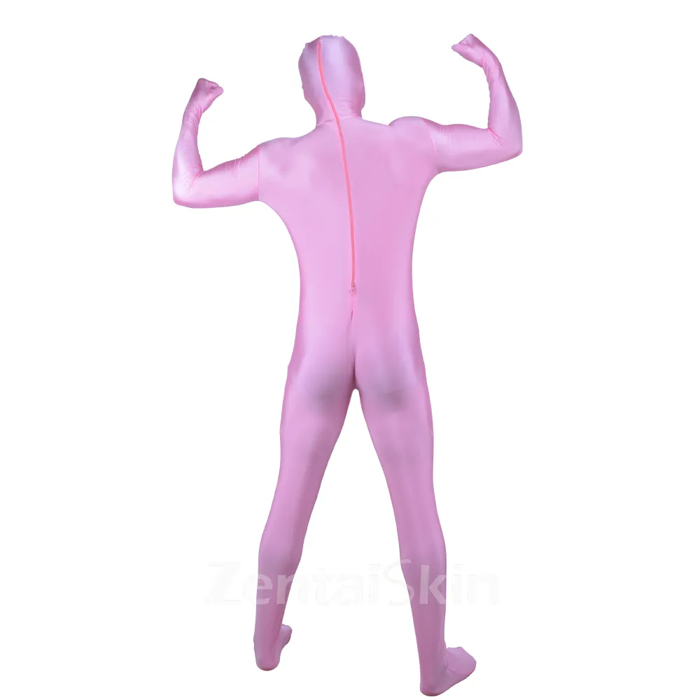 Pink Second Skin Clothing Full Body Tights Lycra Spandex One-piece Catsuits Zentai Unitard
