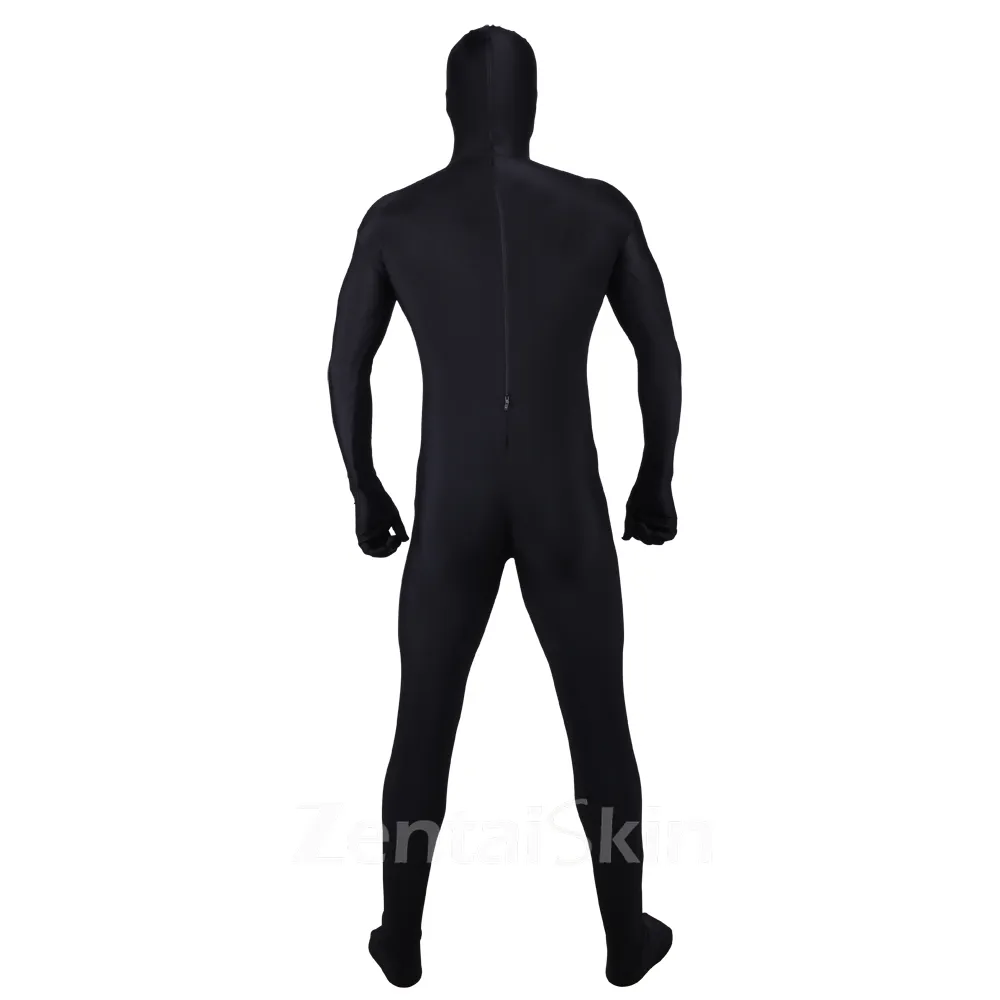 Black Lycra Zentai Full Body Second-skin Tights Elastane Cosplay Zentai Suit