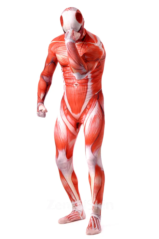 Second Skin Clothing Attack on Titan Muscle Fullbody Bodysuit Cosplay Zentai Catsuit Zentai Skinsuit