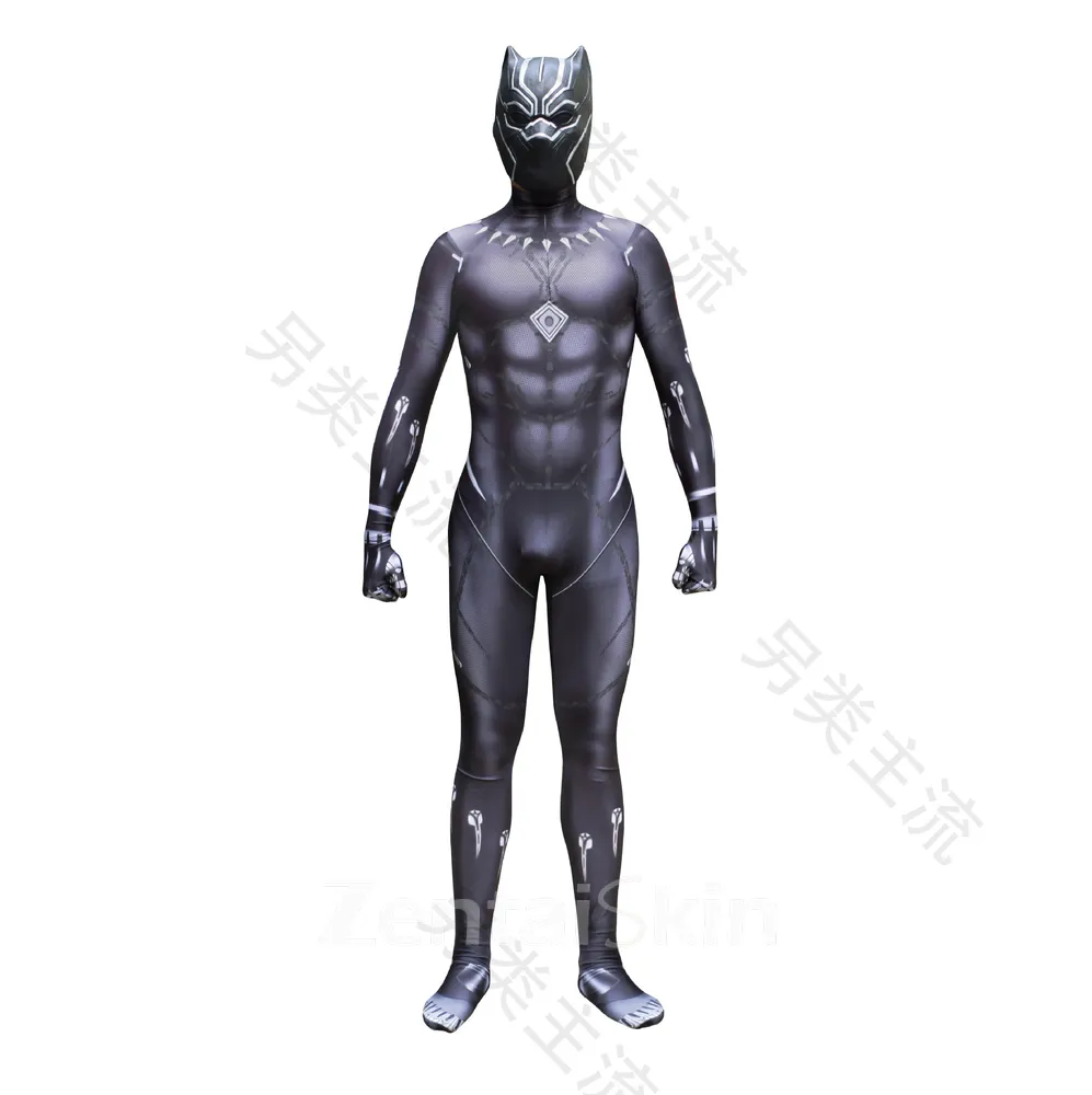 3D Printing Comics Wei Movie New Black Panther Cosplay Second Skin Full Body Cosplay Zentai Catsuit Skinsuit