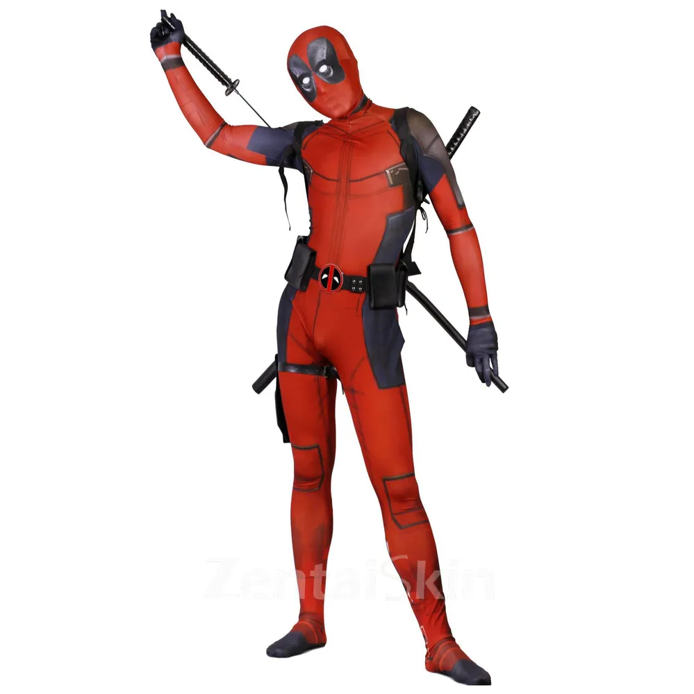 the Deadpool Costume 3D Deadpool Printing Adult and Child One-piece Second Skin Full Body Zentai Catsuit Skinsuit