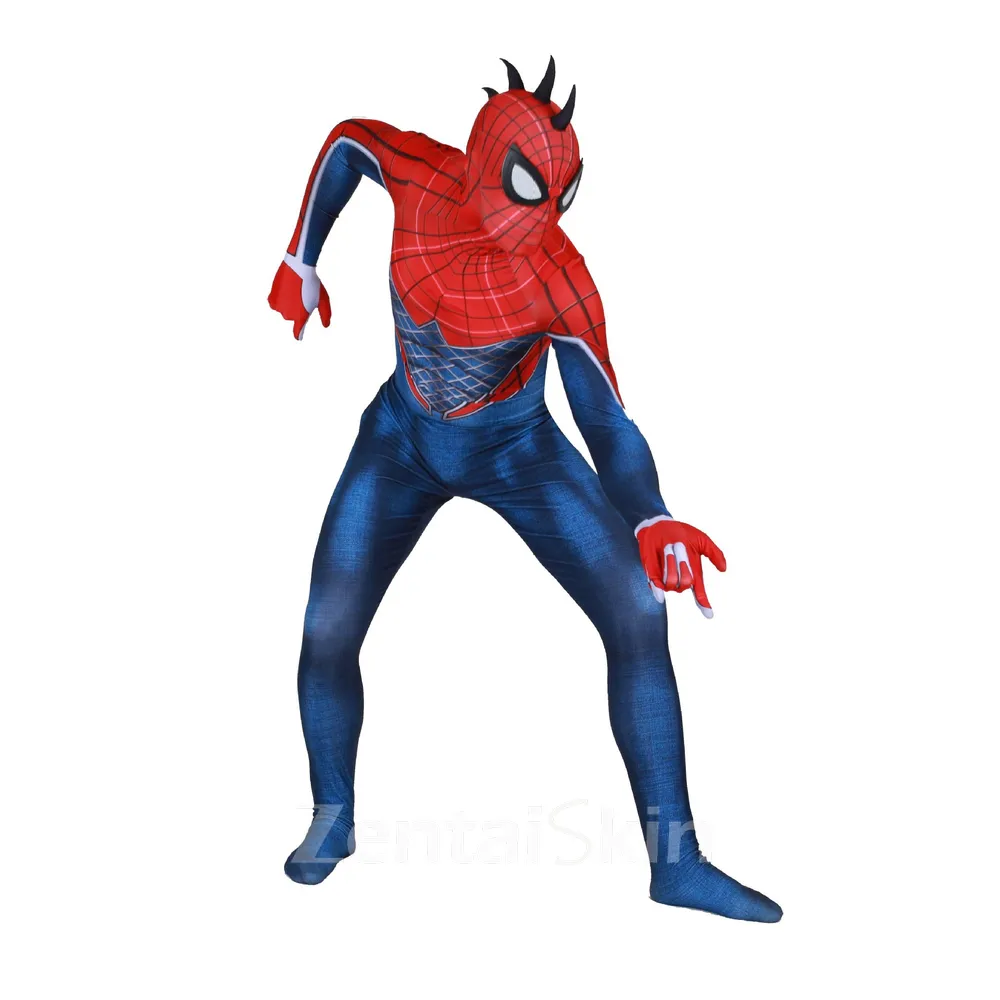 Halloween 3D Print Punk Spiderman Cosplay One-piece Second Skin Full Body Spiderman Zentai Catsuit Skinsuit