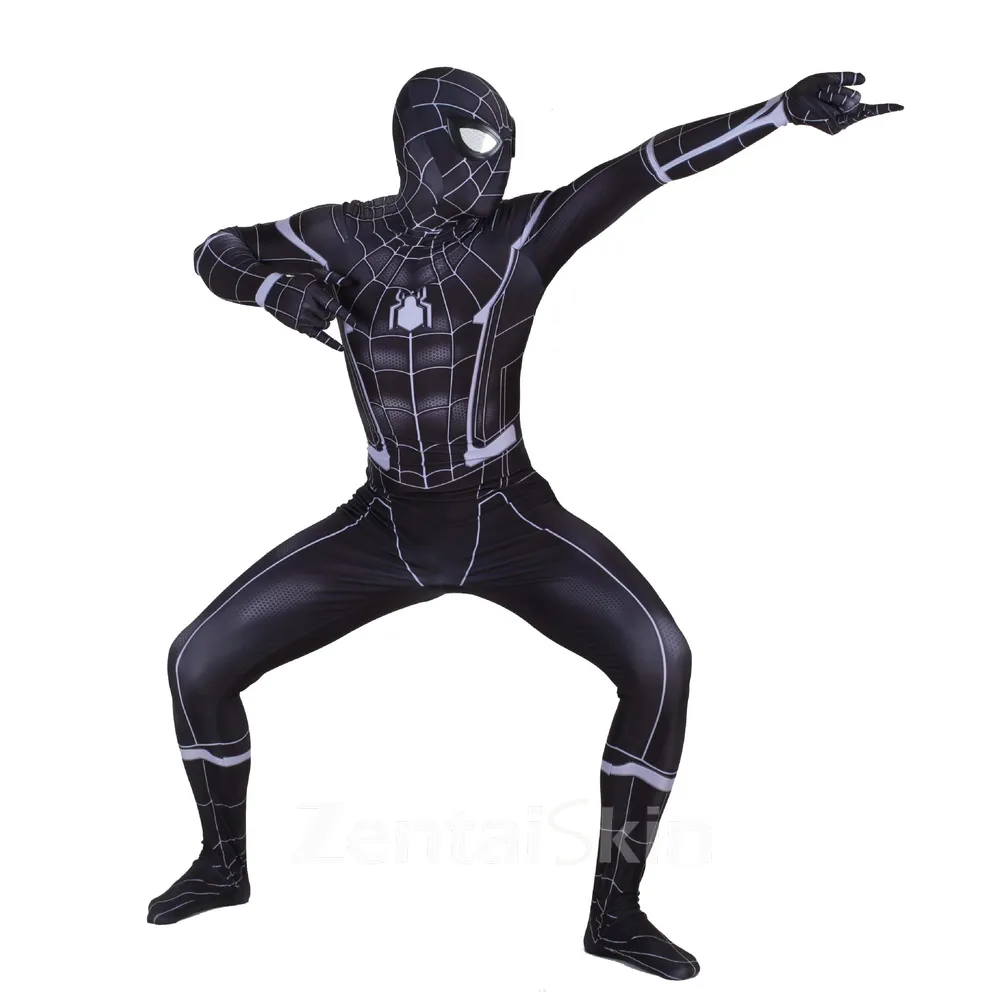 Hero Returns Black Spiderman Cosplay 3D Printed Spider Zentai Catsuit Skinsuit Second-skin Clothing
