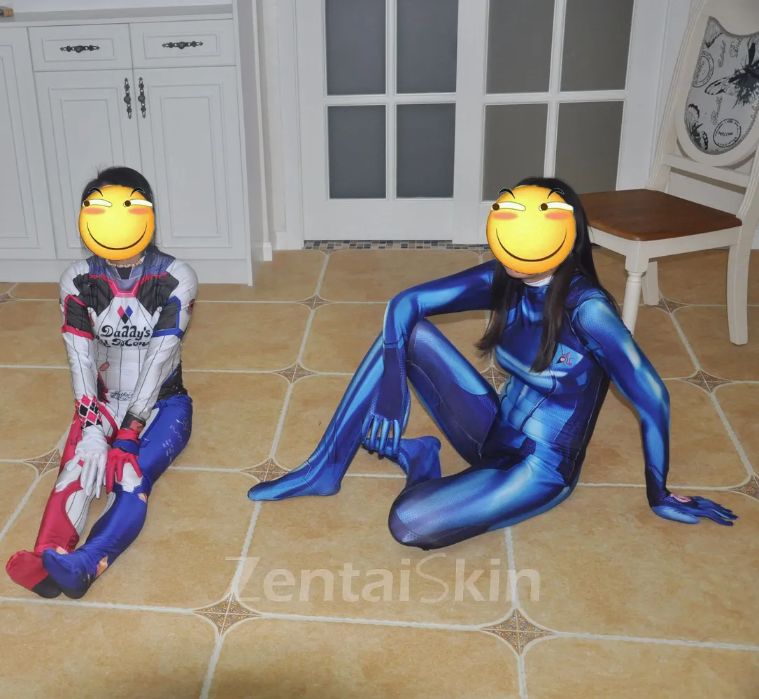 One-piece Tights Suicide Squad Harley Quinn Cosplay Zentai Catsuit Skinsuit Second-skin Clothing Customized
