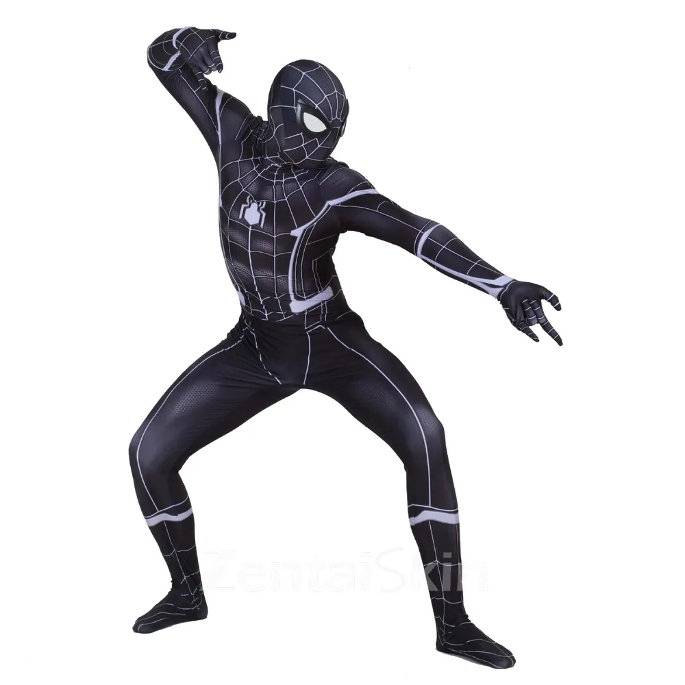 Hero Returns Black Spiderman Cosplay 3D Printed Spider Zentai Catsuit Skinsuit Second-skin Clothing