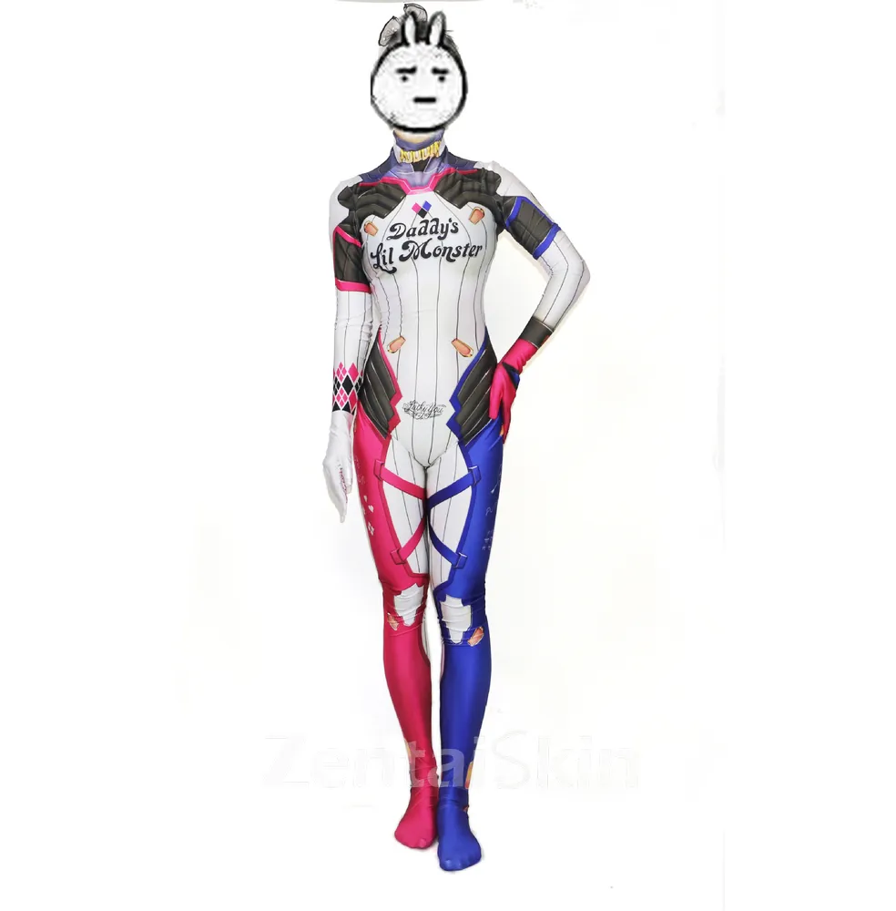 One-piece Tights Suicide Squad Harley Quinn Cosplay Zentai Catsuit Skinsuit Second-skin Clothing Customized