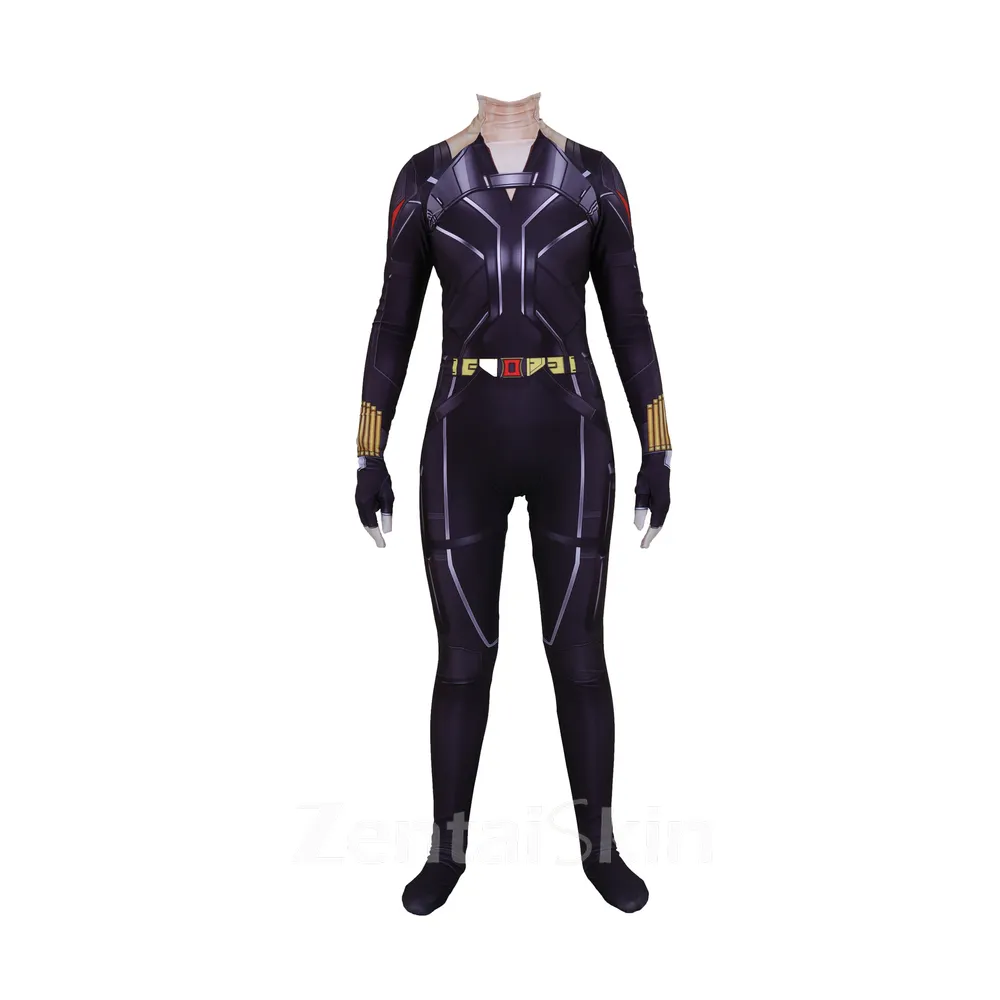 3D Printed Black Widow Costume One-piece Second Skin Full Body Zentai Catsuit Skinsuit Leotard Costume No Hood