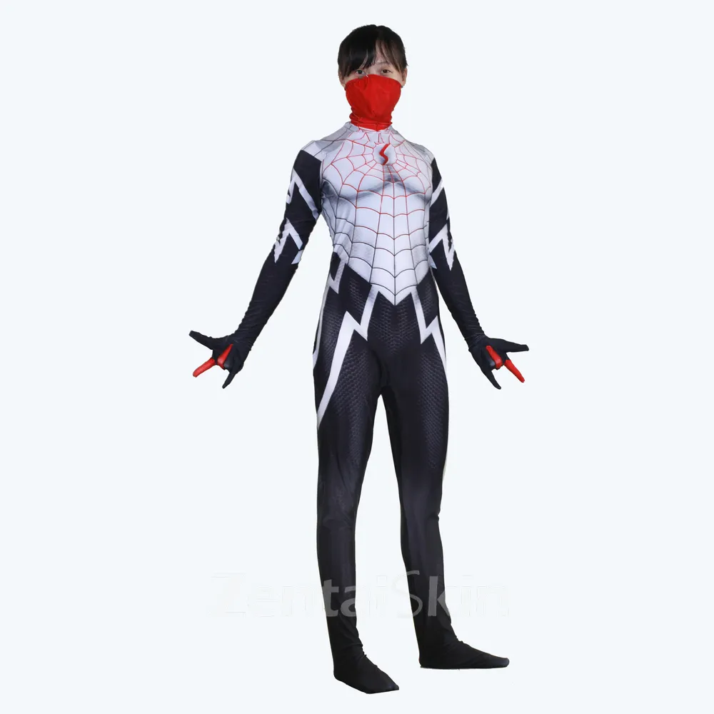 3D Print Comic Masked Female Spiderman Zentai Catsuit Skinsuit Second-skin Clothing