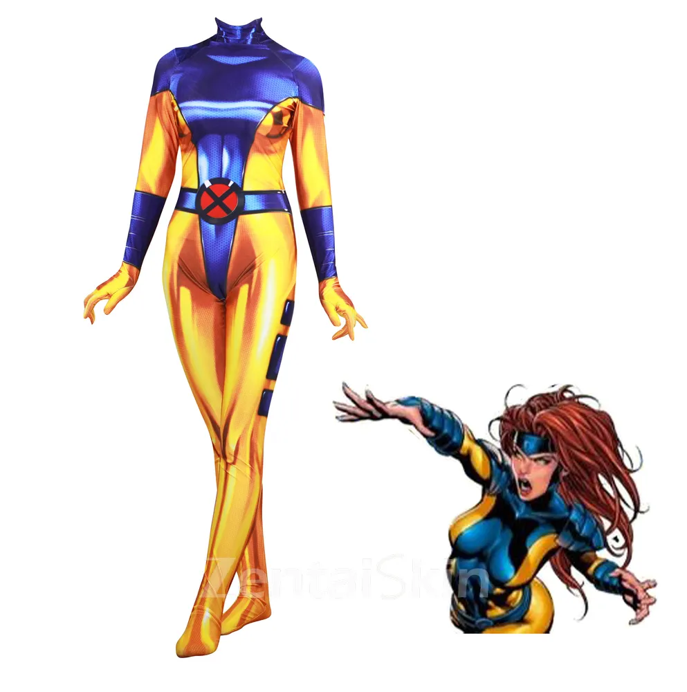 Movie X-men Phoenix Female 3D Printed Cosplay Zentai Catsuit Skinsuit Second-skin Clothing