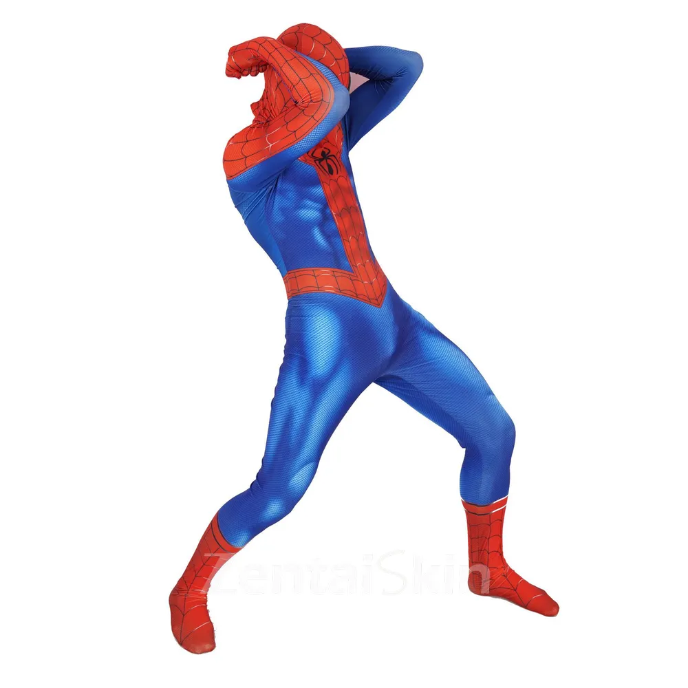3D Printed Little Blue Spider Spider-verse Spiderman Zentai Catsuit Skinsuit Second-skin Clothing