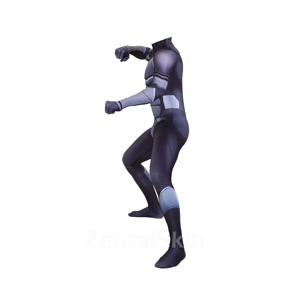 the Boy Hero Black Robe Pickets Cosplay One-piece Zentai Catsuit Skinsuit Second-skin Clothing