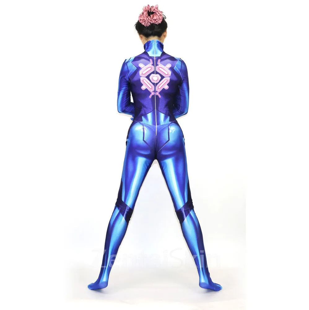 3D Printed Metroid Samus Zero Cosplay Zentai Catsuit Skinsuit Second-skin Clothing