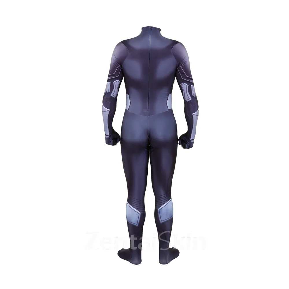 the Boy Hero Black Robe Pickets Cosplay One-piece Zentai Catsuit Skinsuit Second-skin Clothing