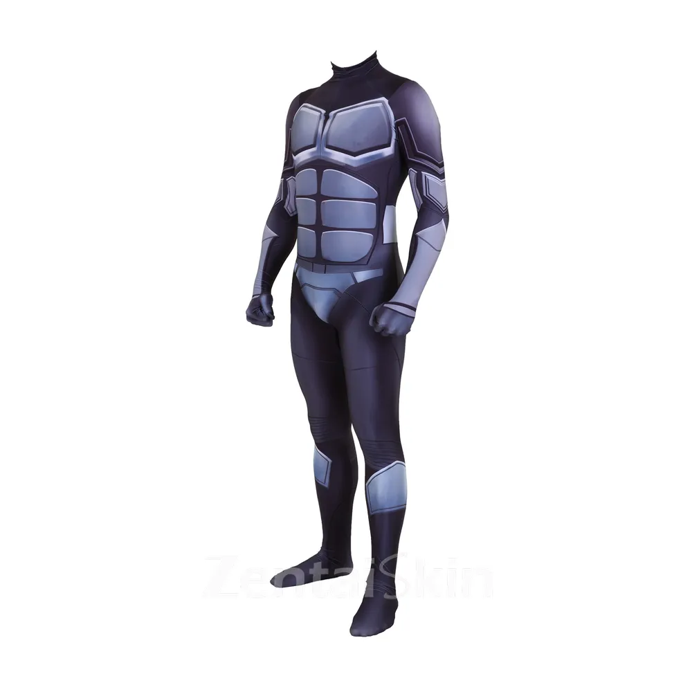 the Boy Hero Black Robe Pickets Cosplay One-piece Zentai Catsuit Skinsuit Second-skin Clothing