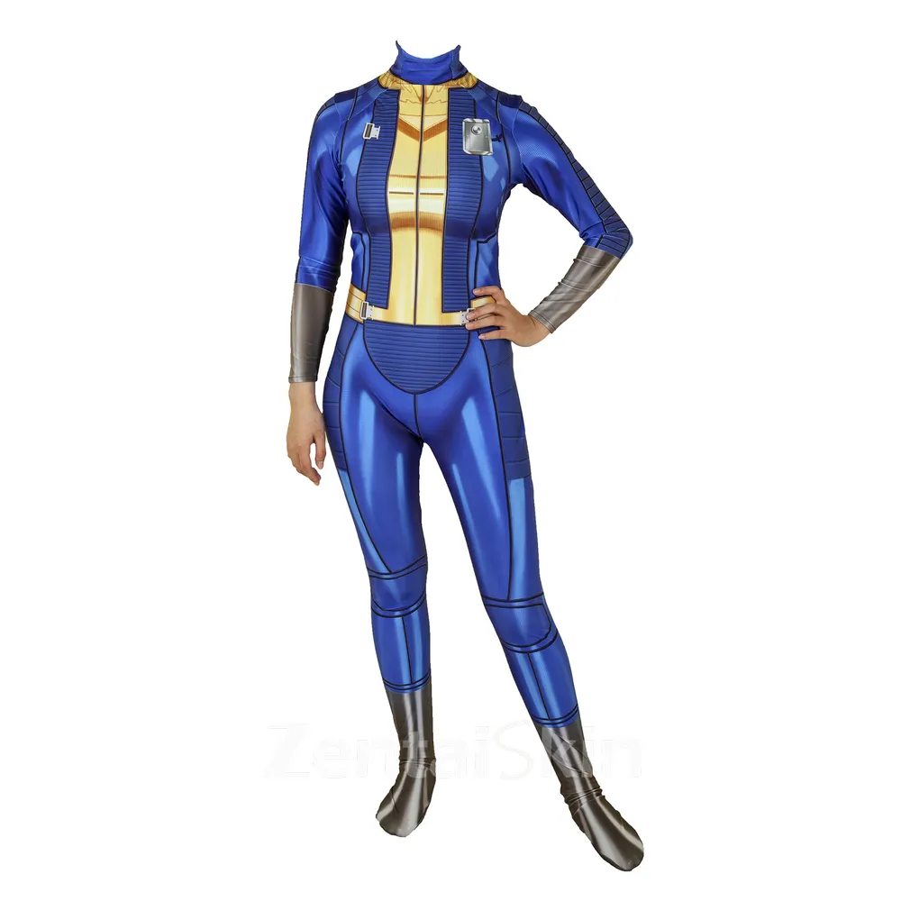 Anime Game Fallout 4 Vault Suit One-piece Second Skin Full Body 3D Printed Zentai Catsuit Skinsuit Party Costume