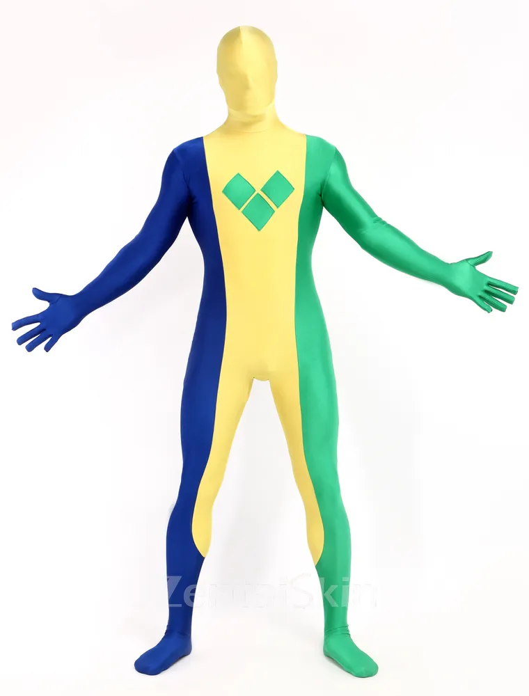 Saint Vincent and the Grenadines Flag Spandex Second Skin Full Body Zentai Catsuit Skinsuit