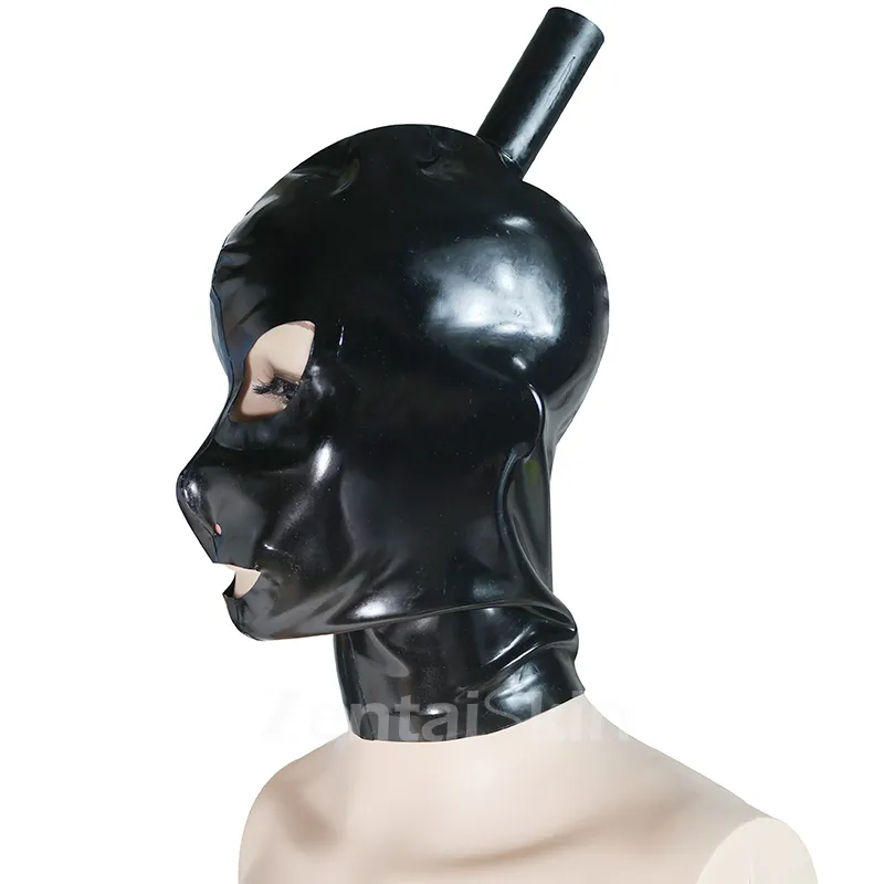 Second Skin Head Cover Mask Open Eyes and Mouth Cross-dressing Natural Latex Mask