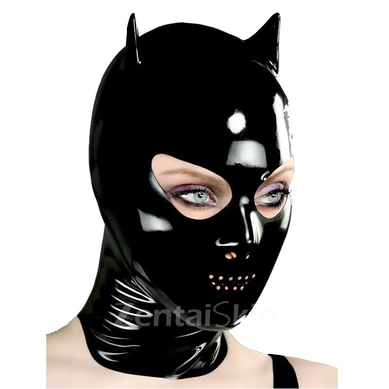 Second Skin Natural Latex Latex Head Cover Open Eyes Mouth Nostril Mask Natural Asphyxiation Latex Head Cover