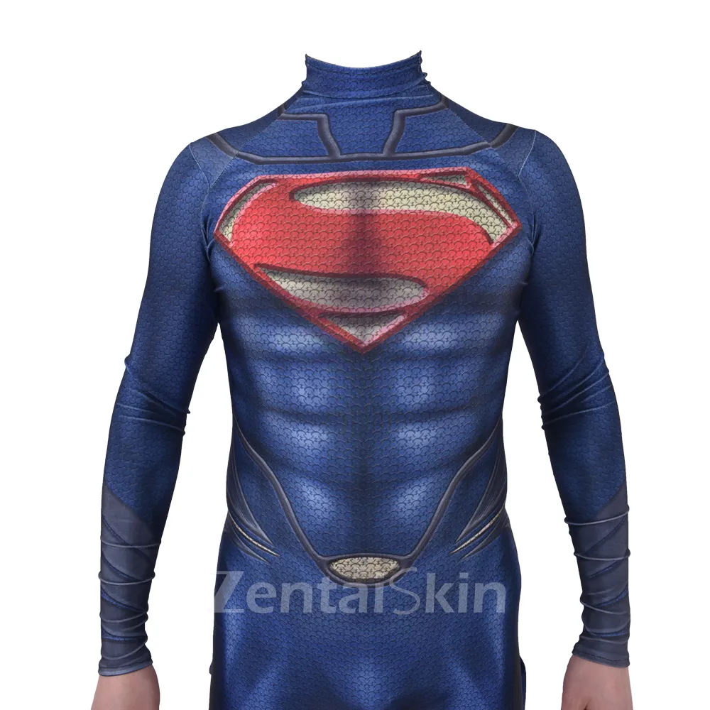 Second Skin Justice Superman Man of Steel 2 Bodysuit Superman Cosplay X Task Force Costume