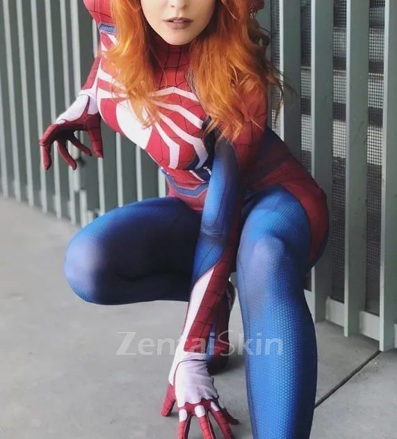 Spiderman Costume Female PS4 Spiderman Bodysuit Anime Two-dimensional Zentai Skin Suit