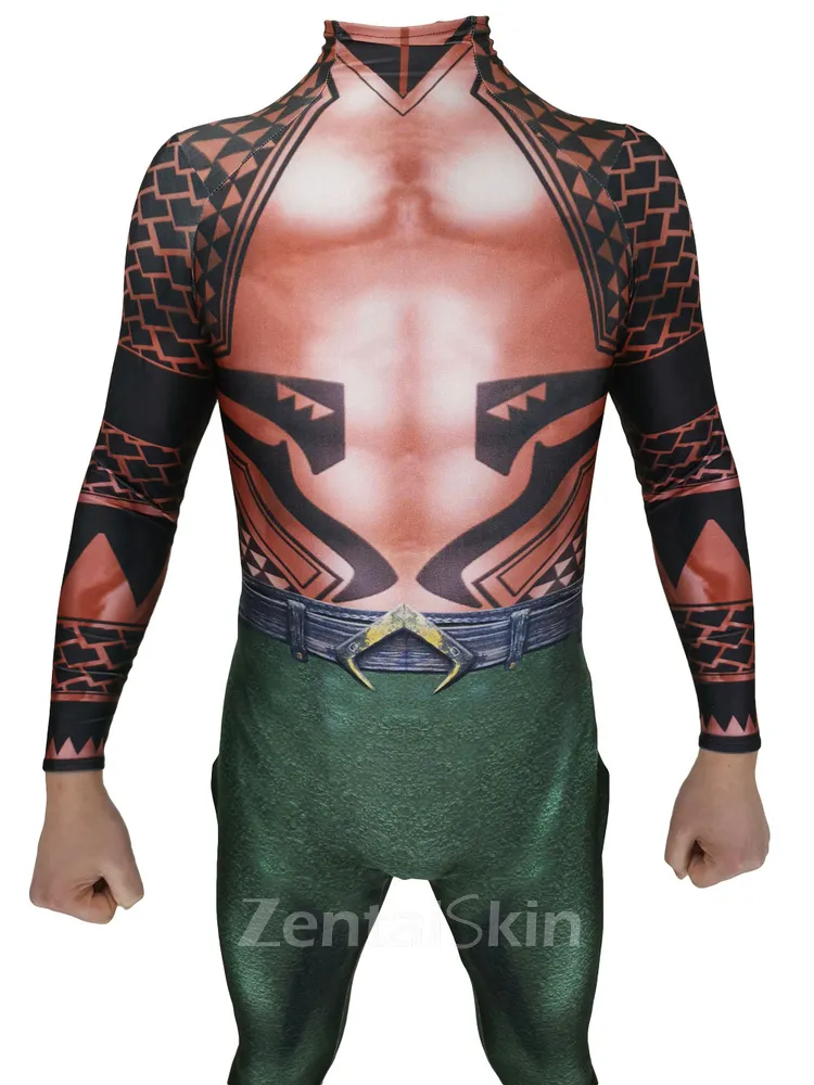 Second Skin DC Aquaman Sea King Diver Cosplay Aquaman One piece Halloween Costume