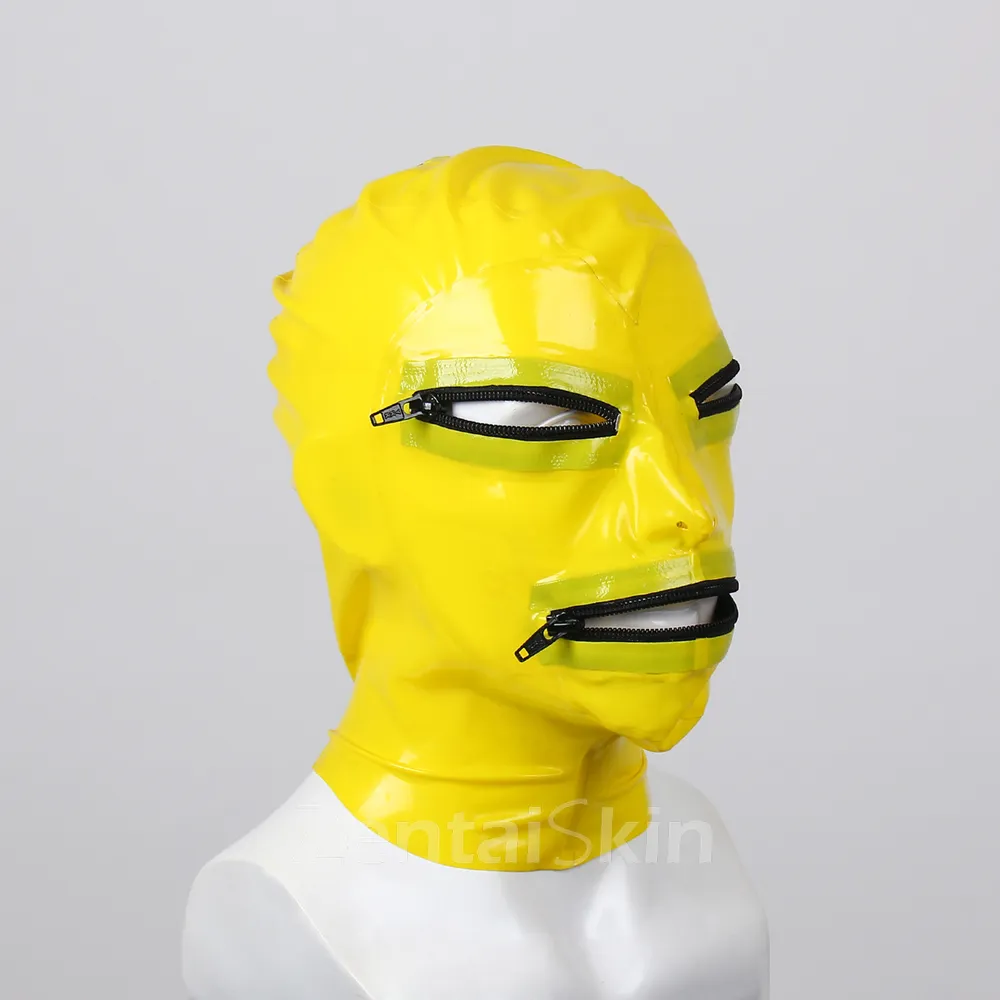 Second Skin Latex Clothing Erotic Bondage Head Cover Head Mask Handmade