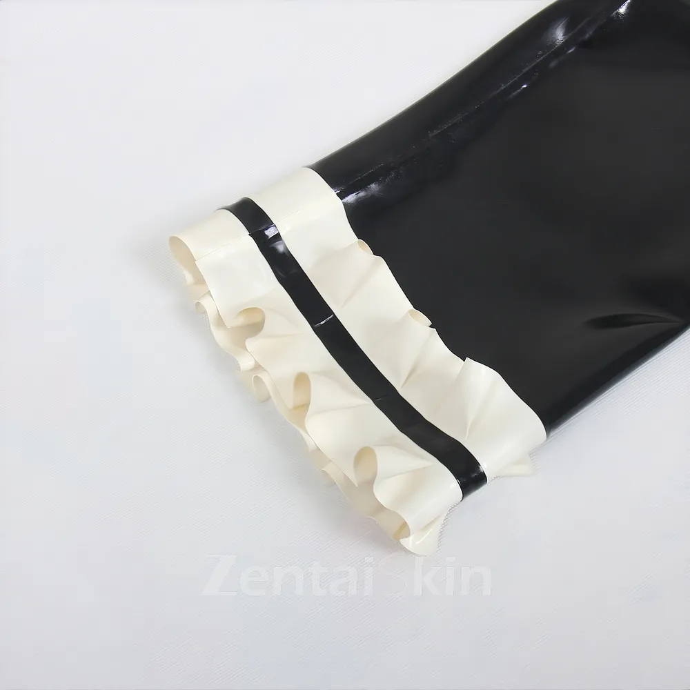 Second Skin Fetish Natural Latex Clothing Maid Lace Gloves
