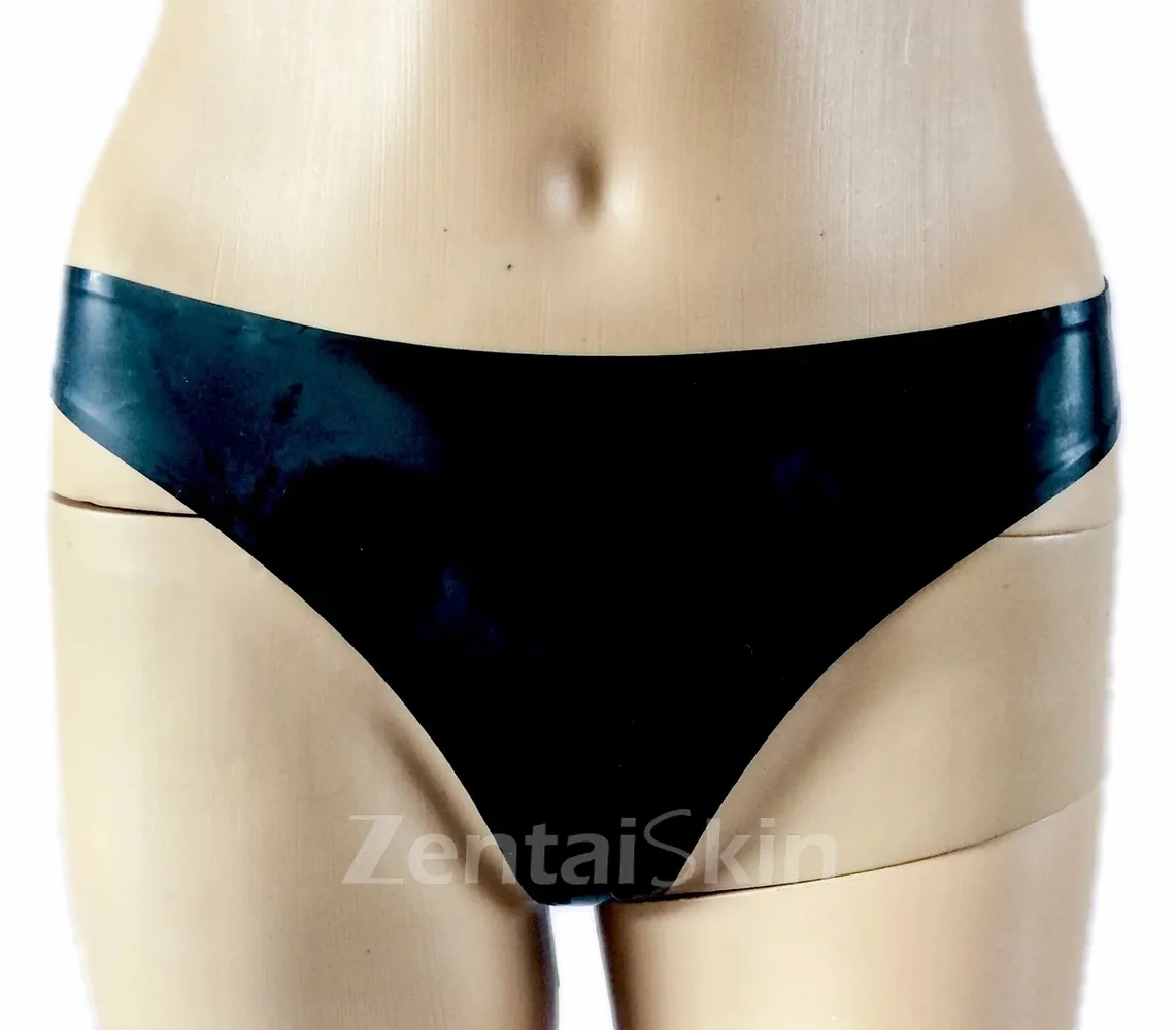 Second Skin Latex Fashion Women Underwear Female Panties Sexy Shorts Thong Briefs Black Fetish Latex Underpants