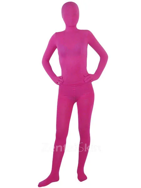 Skinsuit Spandex Costume Fuchsia Red Unisex Lace Catsuit Zentai Unitard Second-skin Clothing