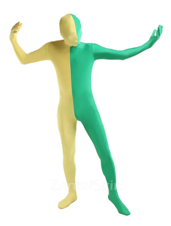 Unisex Zentai Catsuit Skinsuit Green Yellow Lycra Spandex Second Skin Fullbody Zentai Catsuit Skinsuit