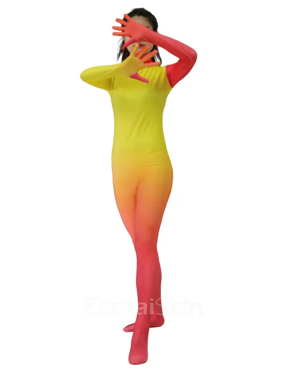 Spandex Clothing Gradient Color Unisex Lycra Spandex Bodysuit Zentai Skinsuit Leotard Second-skin Clothing