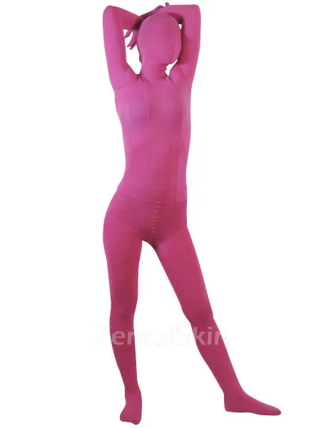 Skinsuit Spandex Costume Fuchsia Red Unisex Lace Catsuit Zentai Unitard Second-skin Clothing