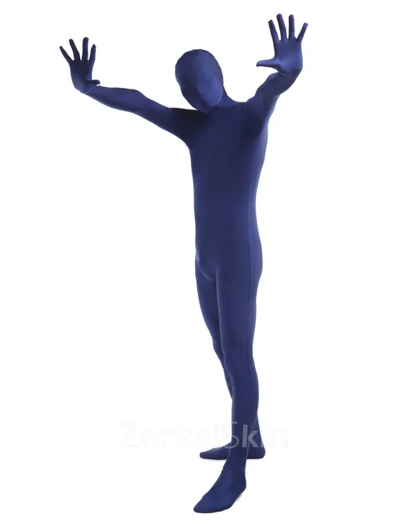 Navy Blue Second Skin Full Body Lycra Skinsuit Spandex Catsuit Zentai Unitard