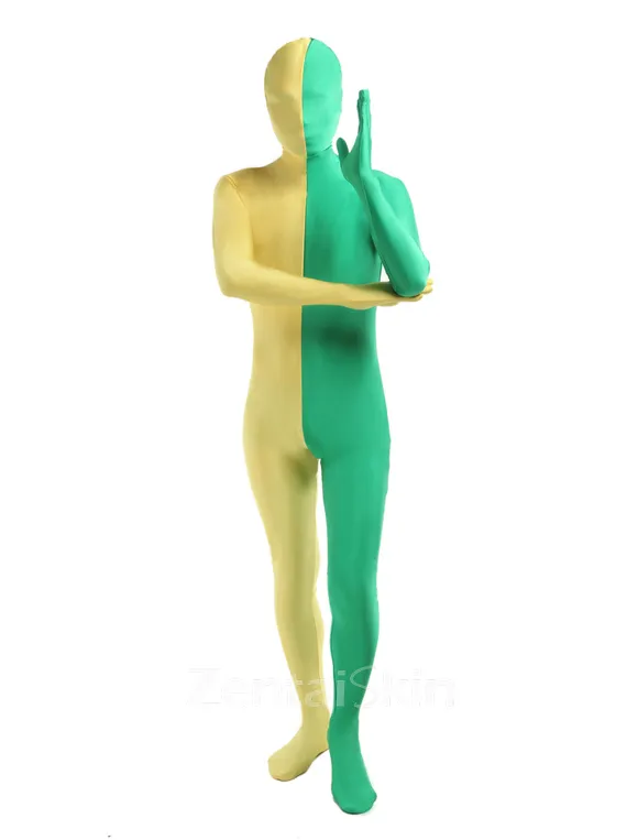 Unisex Zentai Catsuit Skinsuit Green Yellow Lycra Spandex Second Skin Fullbody Zentai Catsuit Skinsuit