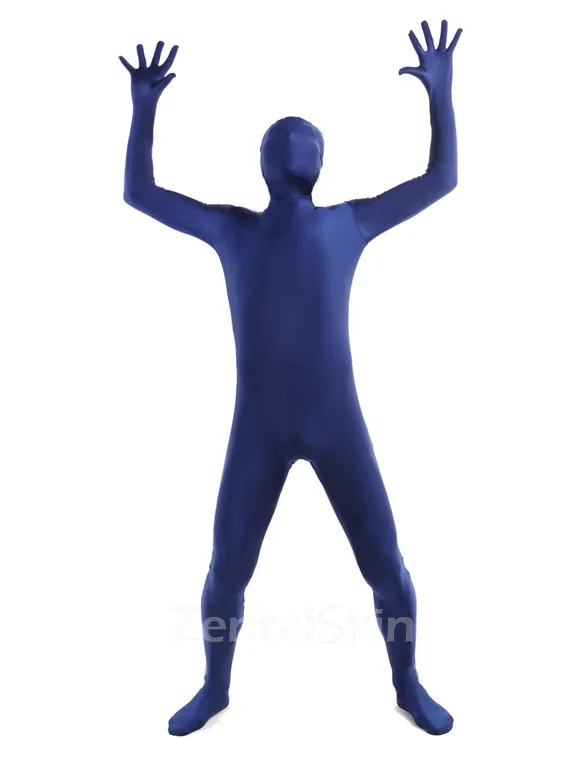 Navy Blue Second Skin Full Body Lycra Skinsuit Spandex Catsuit Zentai Unitard