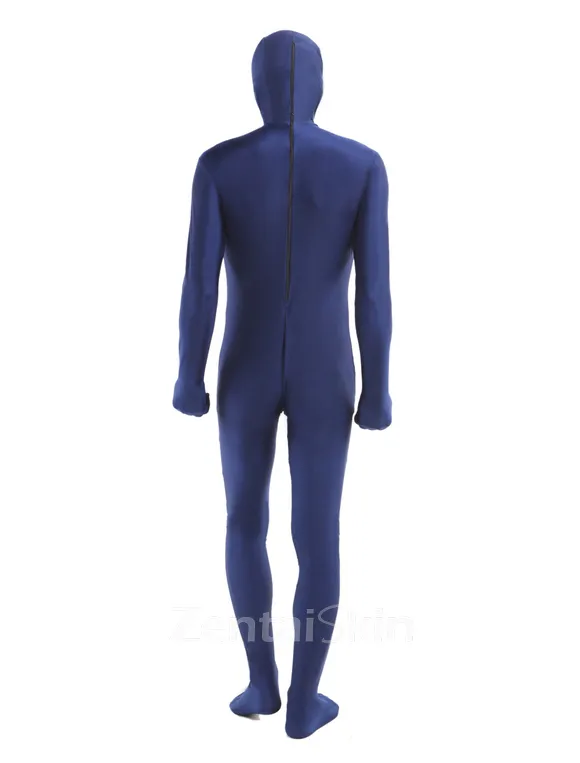 Navy Blue Second Skin Full Body Lycra Skinsuit Spandex Catsuit Zentai Unitard