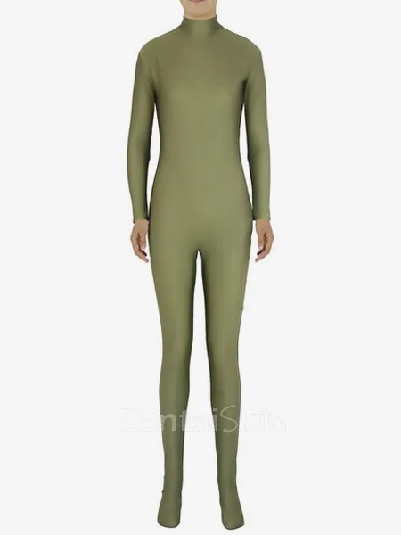 Green Women Bodysuit Lycra Skinsuit Spandex Catsuit Zentai Unitard Second-skin Clothing