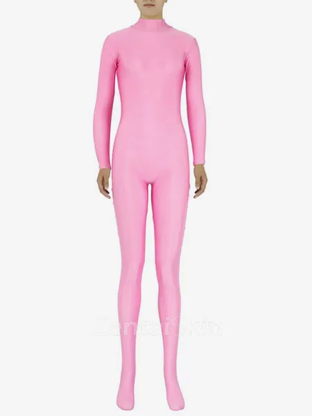 Skinsuit Spandex Pink Lycra Skinsuit Spandex Catsuit Zentai Unitard Second-skin Clothing Women