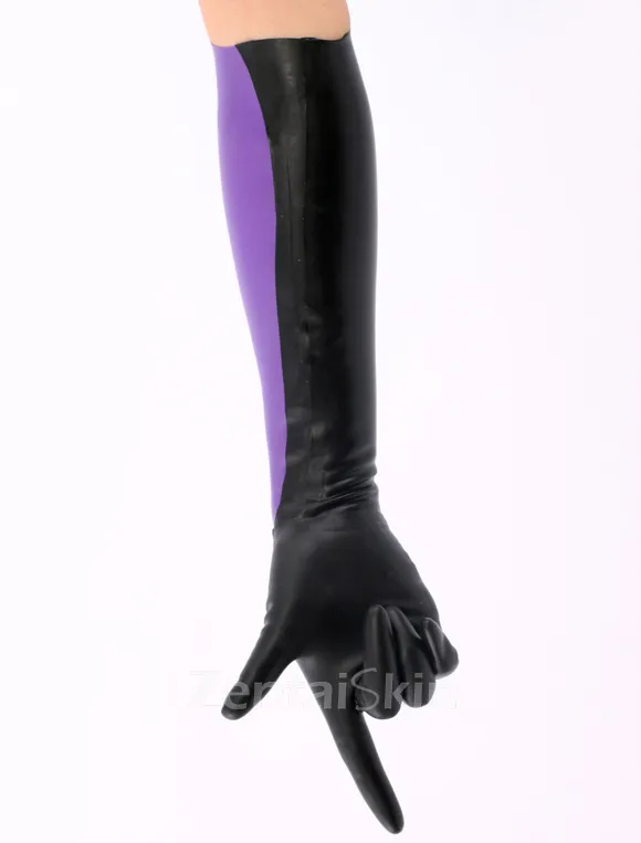 Second Skin Natural Latex Black Purple Latex Gloves