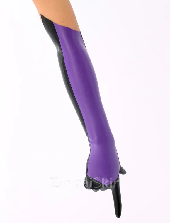 Second Skin Natural Latex Black Purple Latex Gloves
