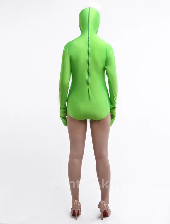 Women Forest Green Spandex Bodysuit Zentai Skinsuit Leotard Second-skin Clothing