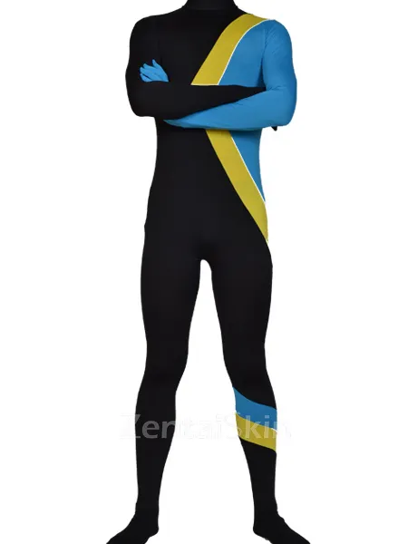 Black Yellow Blue Unisex Lycra Skinsuit Spandex Catsuit Zentai Unitard Second-skin Clothing