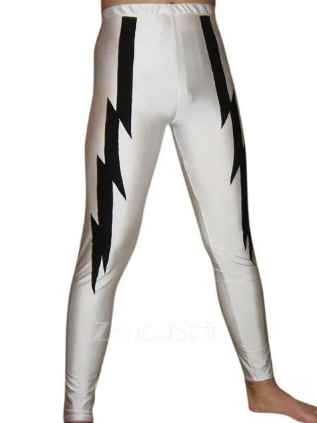 Second Skin White Trousers Black Trims Spandex Pants